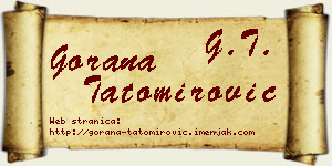 Gorana Tatomirović vizit kartica